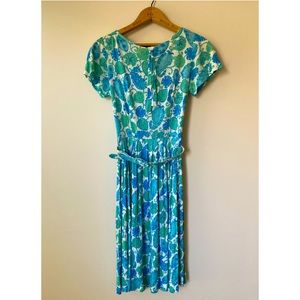 Vintage 40s/50s floral patterned dress with belt